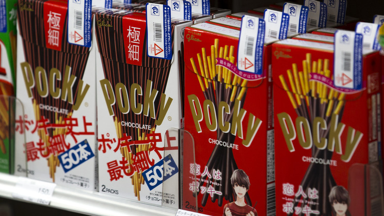 Pocky on shelves