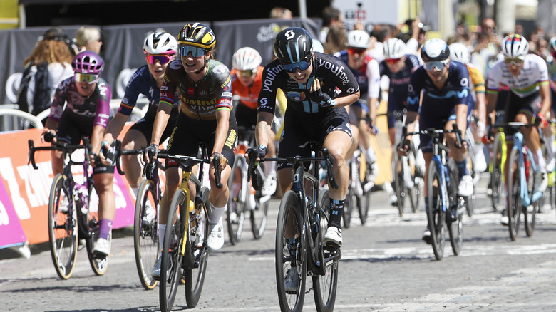 Tour de France stage one winner Lorena Wiebes on bike