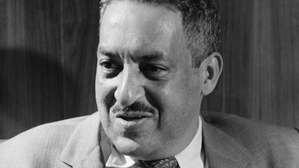 Lawyer Thurgood Marshall poses for a portrait on September 17, 1957