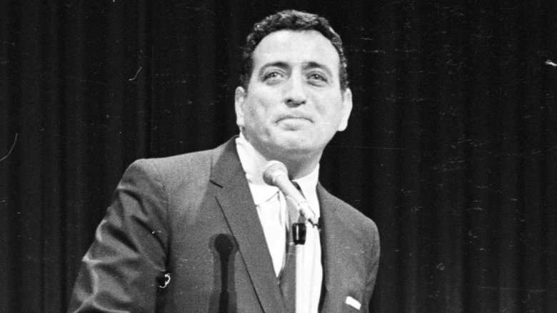 Tony Bennett performing on stage