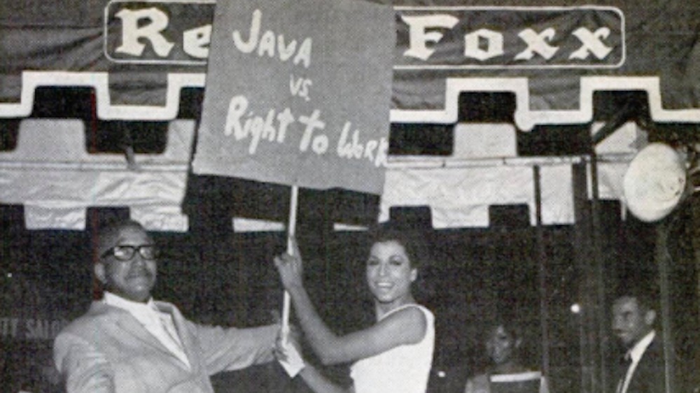 Sir Lady Java protesting outside Redd Foxx Club, 1967