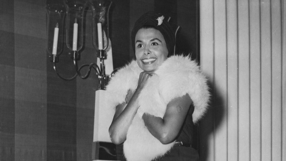Lena Horne (1917 - 2010) during a reception at the Savoy Hotel in London,