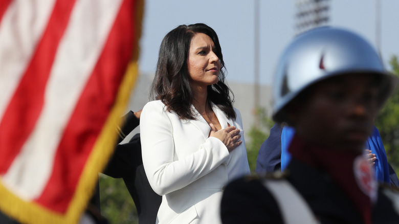 Tulsi Gabbard hand over heart