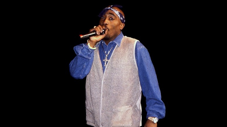 Tupac Shakur performing onstage