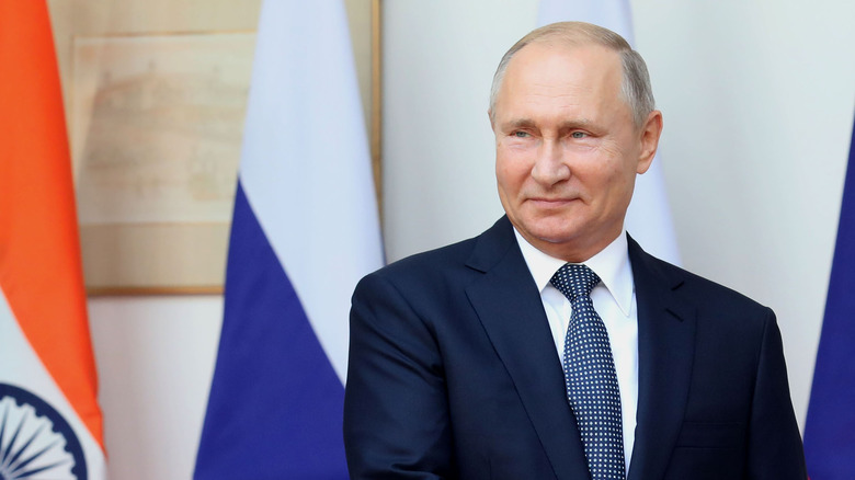 Putin with flags