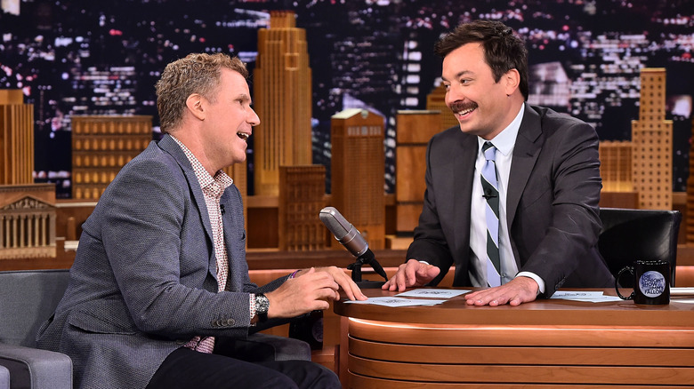 Will Ferrell with Jimmy Fallon on Tonight Show set in 2017