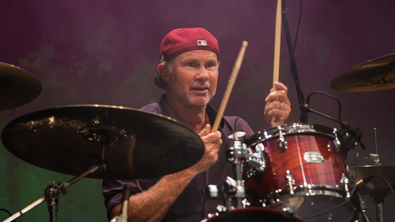 Chad Smith playing drums