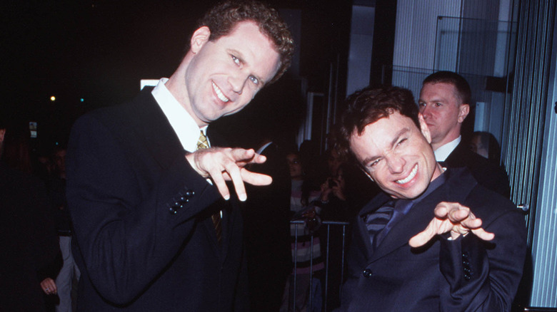 Will Ferrell and Chris Kattan making funny faces and hand gestures