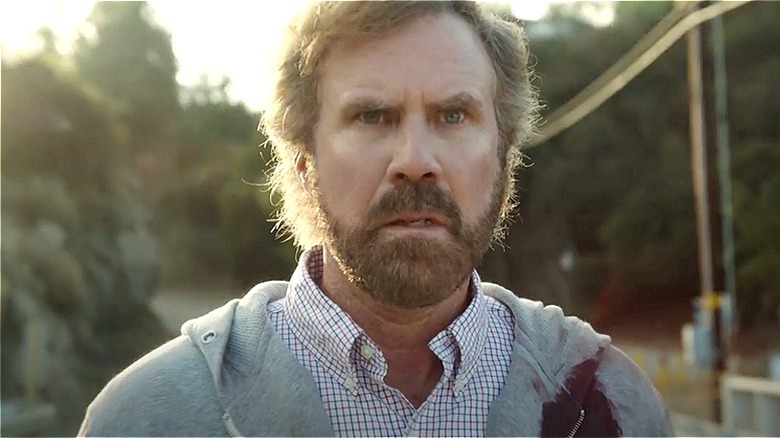 Will Ferrell wearing bloodied shirt in scene from A Deadly Adoption