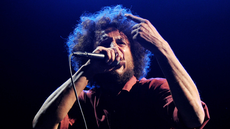 Zack De La Rocha performing with Rage Against the Machine in 2011