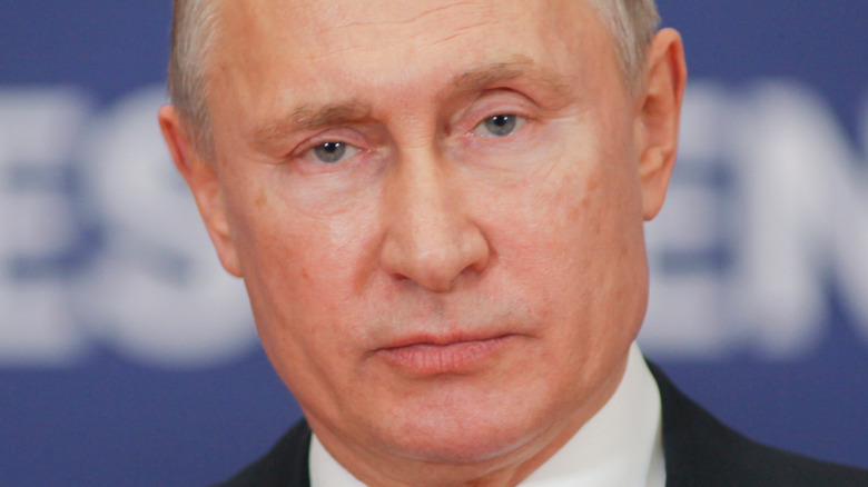 Vladimir Putin frowning