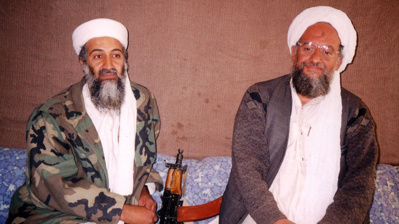 Photo of bin Laden (left) and Zawahiri (right) 