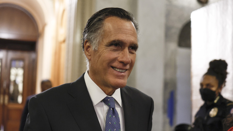 Mitt Romney smiling suit tie