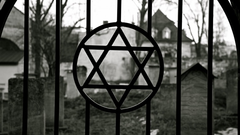 Star of David on gate