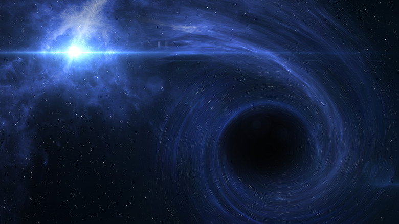 black hole and a star