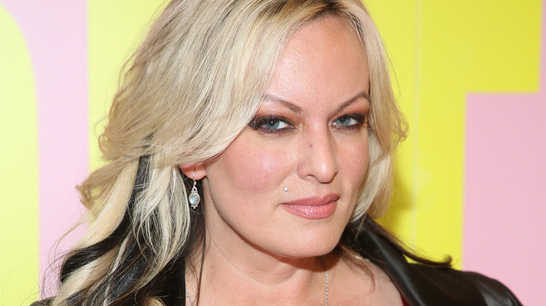 Stormy Daniels black jacket