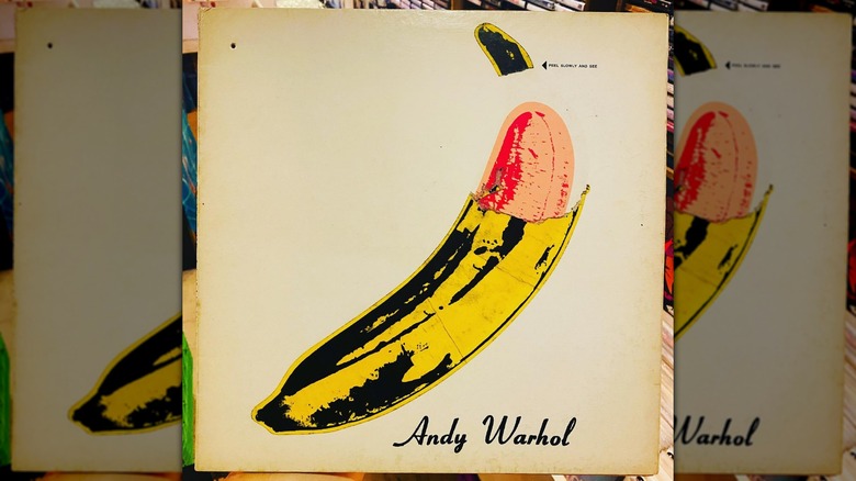 "The Velvet Underground & Nico" album with the sticker removed, showing a pink banana under the yellow peel