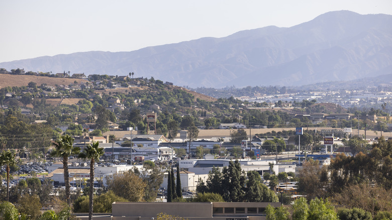 Ariel view of Norco, California in daylight