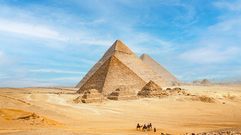 Pyramids of Giza in daylight