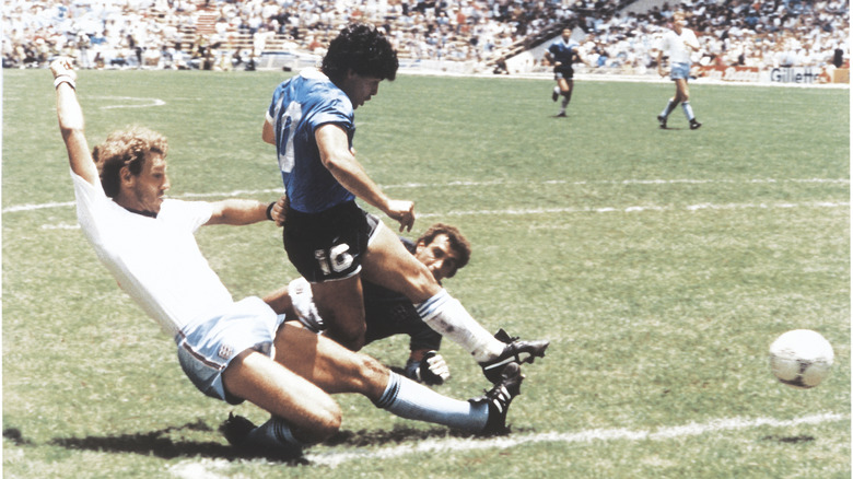 Maradona scores "goal of the century" at the World Cup