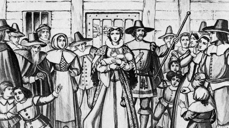 Hester Prynne is accused of adultery in Hawthorne's The Scarlet Letter