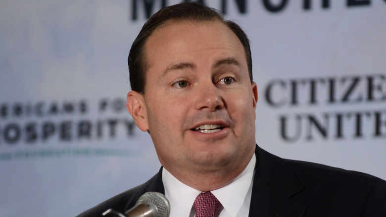 Sen. Mike Lee speaking from podium