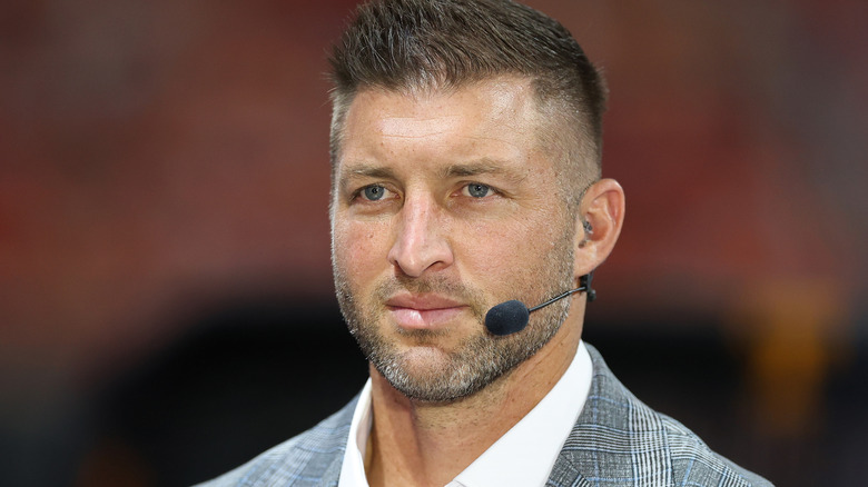 Tim Tebow with head mic