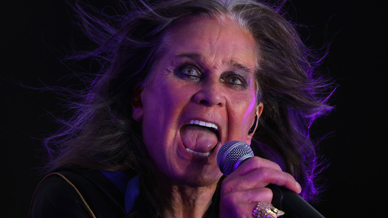 Ozzy Osbourne singing on stage