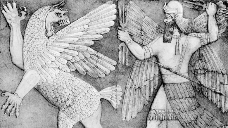 Marduk fighting Tiamat artwork