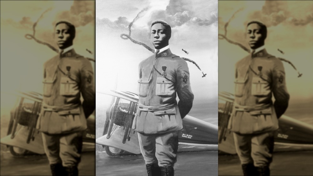 Eugene Bullard poses in uniform in 1918