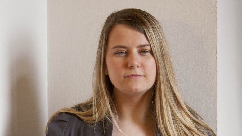 Natascha Kampusch posing for a photo