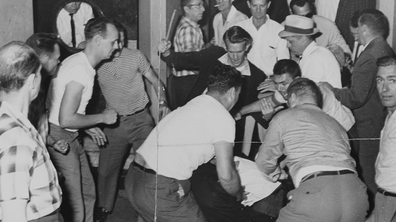 group attacking freedom riders