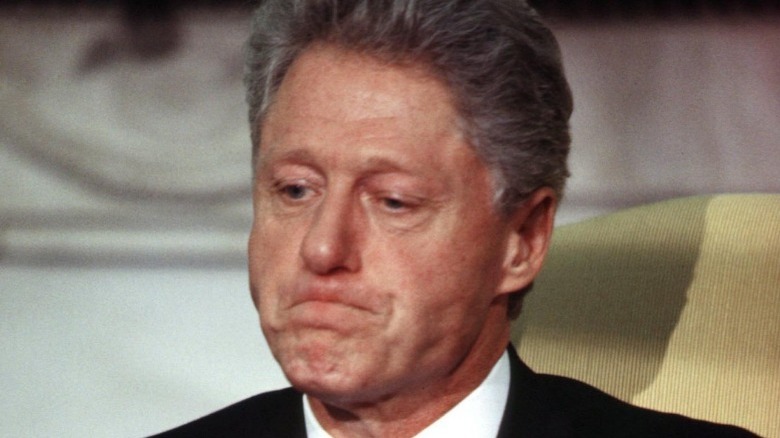 Bill Clinton frowning