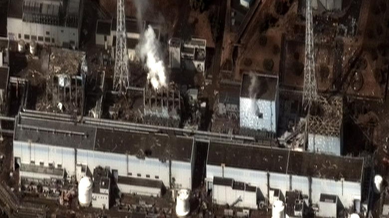 smoke over fukushima nuclear facility