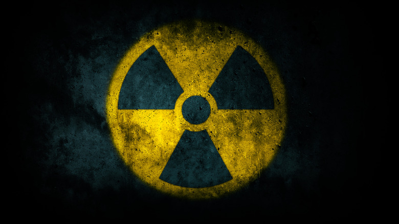 yellow nuclear hazard sign