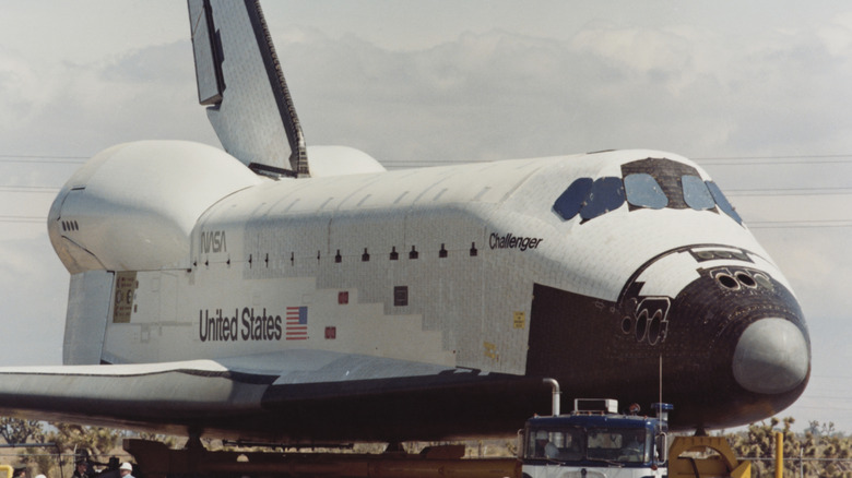 Space Shuttle Challenger being rolled out