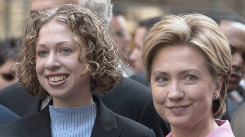 Chelsea and Hillary Clinton at an event