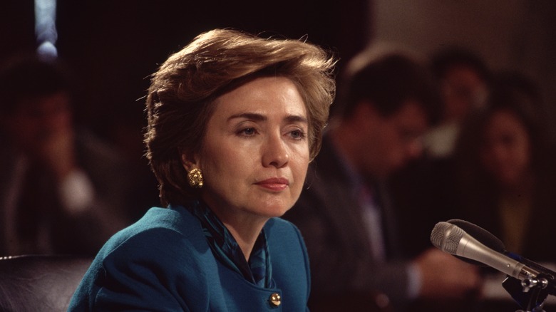 Hillary Clinton testifying about healthcare in Congress