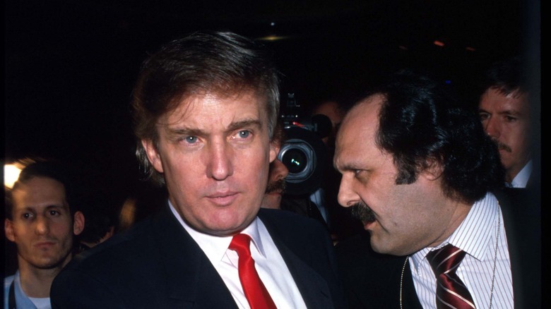 Middle-aged Donald Trump in crowd 