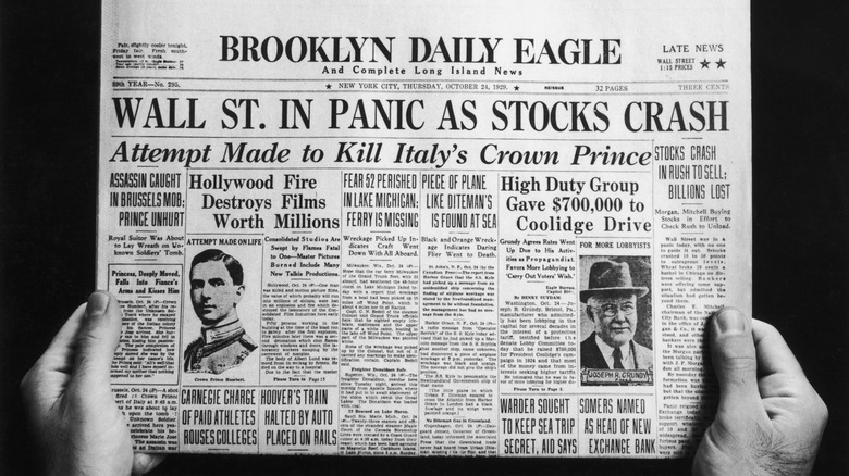 Great Depression newspaper and headline