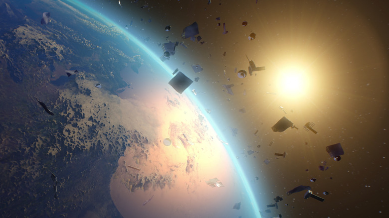 space debris in low earth orbit