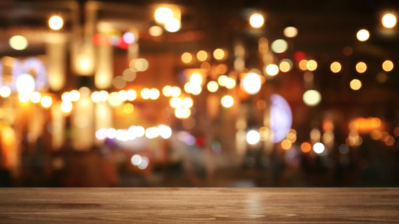 blurry lights on street at night