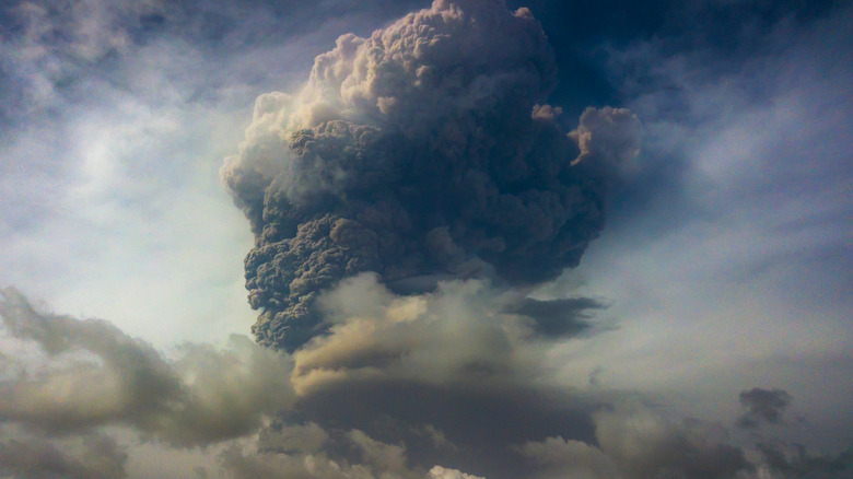 A volcanic eruption