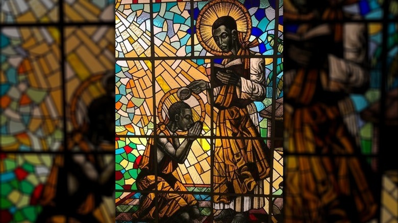 Stained glass of St. Kizito