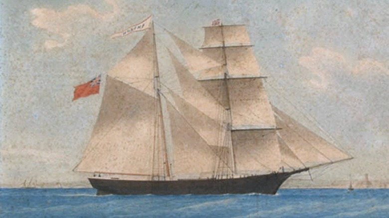 painting of Mary Celeste while it was called the Amazon, 1861