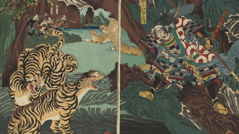 Soldiers hunting tigers in Korea