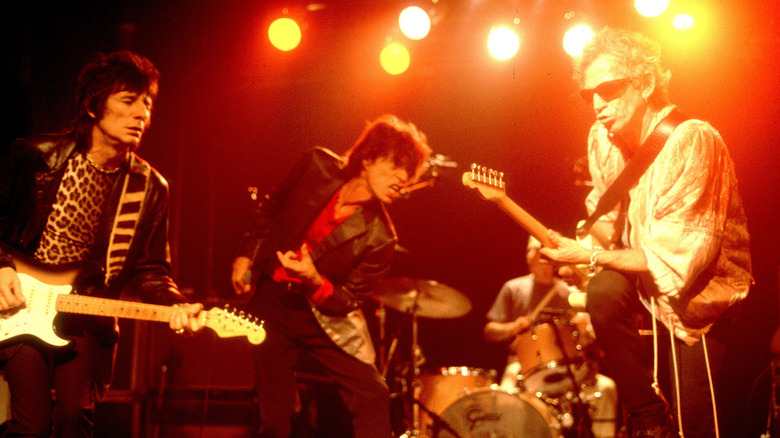 Ron Wood, Mick Jagger and Keith Richards of the Rolling Stones playing the Double Door in 1997