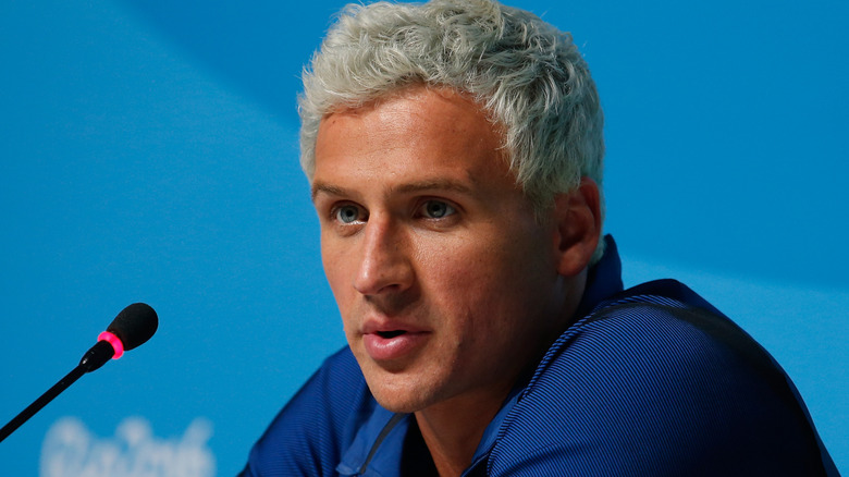 Ryan Lochte gives press conference during 2016 Olympics in Rio de Janeiro