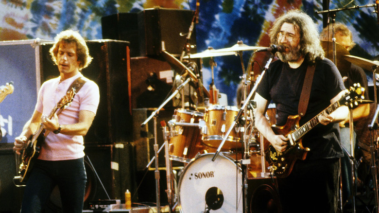 Bob Weir and Jerry Garcia onstage with The Grateful Dead