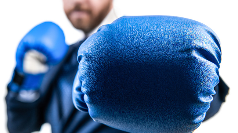Closeup of a boxing glove